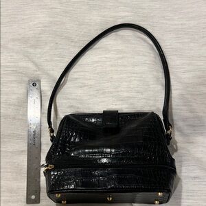 Nordstrom vintage Elegant Black Crocodile-Embossed Women's Bag